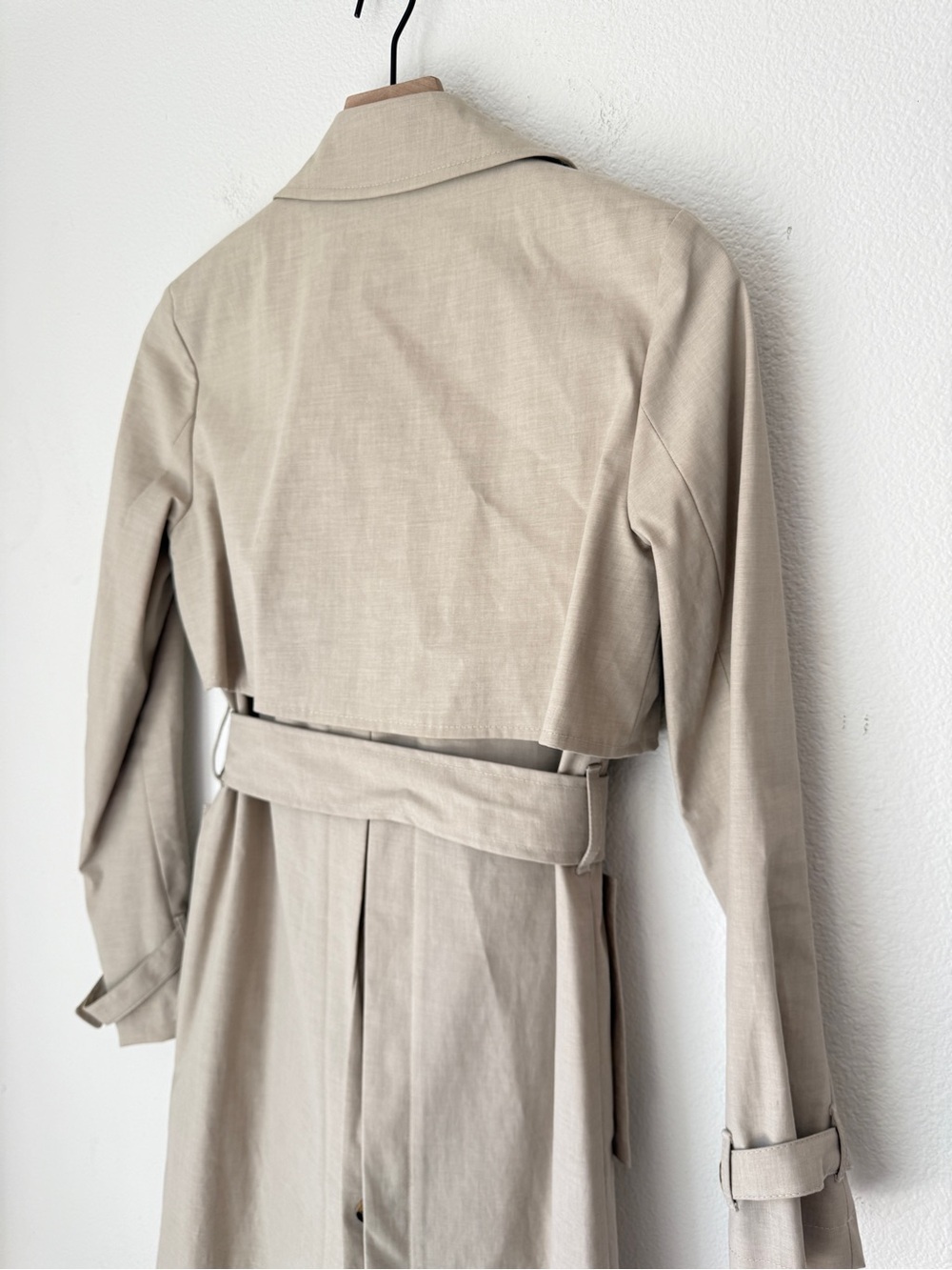 All Saints Light Beige Double-Breasted Trench Coat with Belt - UK 8 / US 4 - Picture 10 of 11